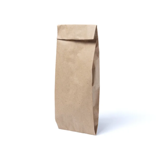 Attrappe Einer Leeren Kraftpapier Einkaufstasche Für Mittagessen Oder Lebensmittel Oder — Stockfoto