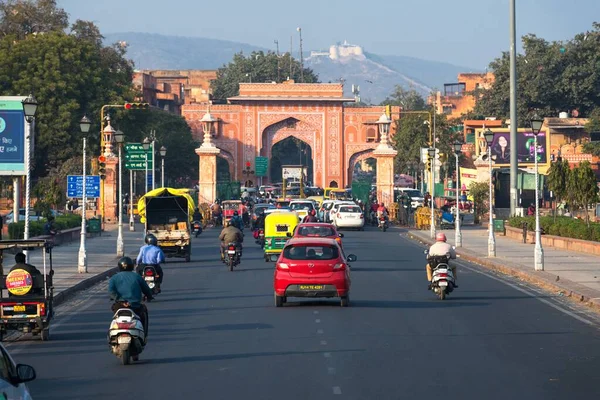 2020 Jaipur Rajasthan Indien Syn New Gate Jaipur Och Vägen — Stockfoto