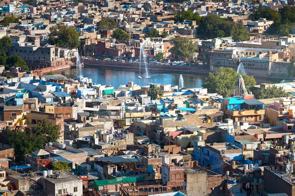 2020 Indien Jodhpur Flygfoto Över Den Blå Staden Jodhpur Rajasthan — Stockfoto