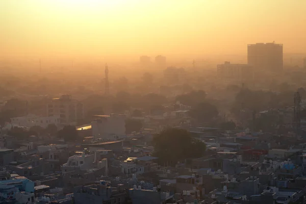 Indien Jodhpur Antenn Utsikt Över Den Blå Staden Jodhpur Rajasthan — Stockfoto