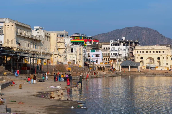 2020 Pushkar Indien Utsikt Över Staden Och Sjön Pushkar Sarovar — Stockfoto