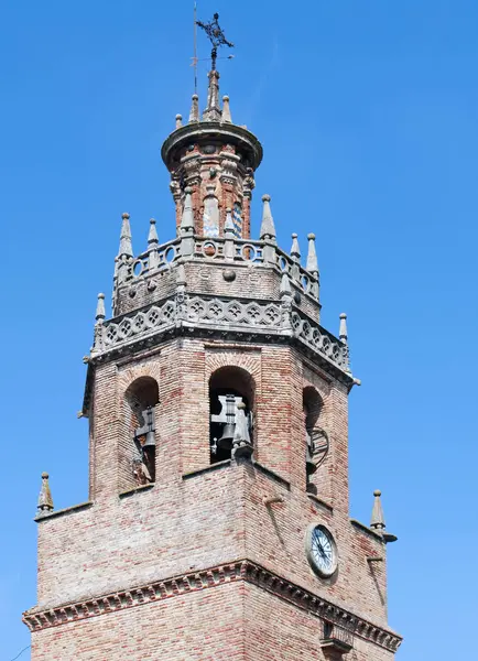 Bell Tillsammans Med Ruinerna Kyrka Ser Trappa Som Körs Centrum — Stockfoto