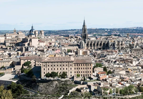 Widok Hiszpańskiego Miasta Toledo Widziany Gotycka Katedra Santa Maria Alcazar — Zdjęcie stockowe