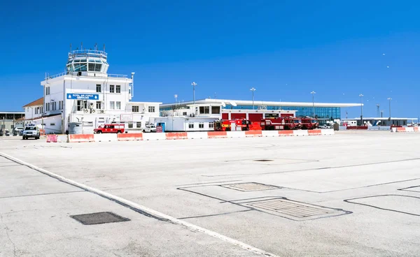 Gibraltar Vereinigtes Königreich 2012 Ist Der Kontrollturm Des Flughafens Gibraltar — Stockfoto