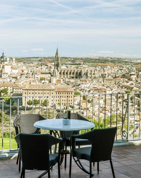 Vista Ciudad Española Toledo Vista Desde Catedral Gótica Santa María — Foto de Stock