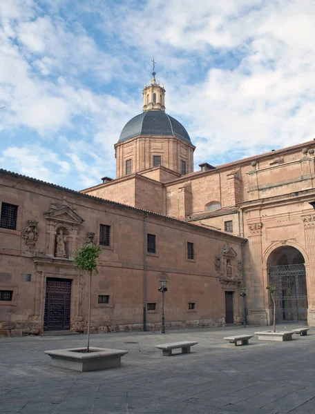 Kupola Háttérben Salamanca Templomkertben — Stock Fotó