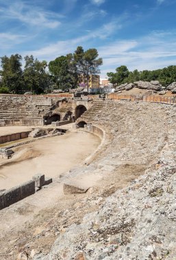 İspanya 'nın Merida şehrinde Roma harabeleri