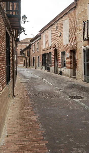 Straße Alaejos Valladolid Einem Regnerischen Tag — Stockfoto