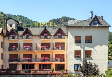 Viella 'nın İspanya' daki Pireneler Köyü