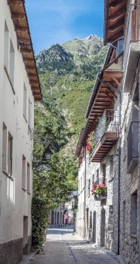 Pireneler dağlarındaki Benasque köyü.