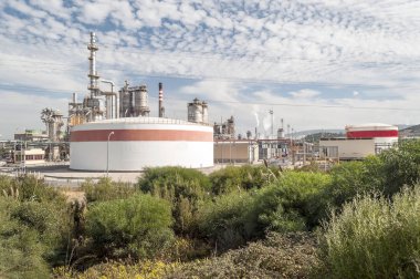 Industrial factories in the bay of Algeciras clipart