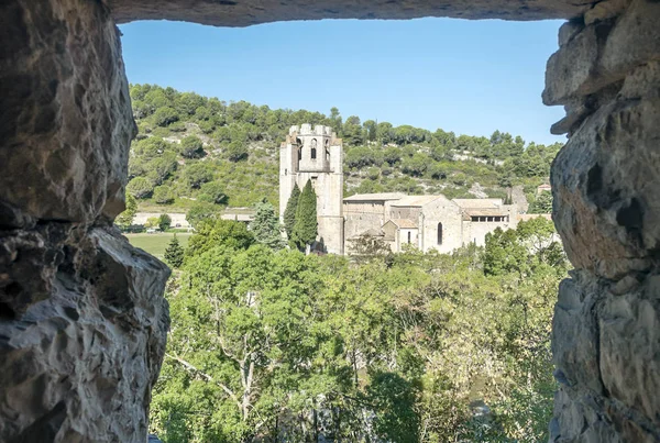 Pueblo Lagrasse Sur Francia Día Soleado —  Fotos de Stock