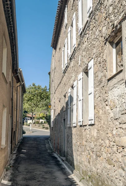 Villaggio Lagrasse Nel Sud Della Francia Una Giornata Sole — Foto Stock