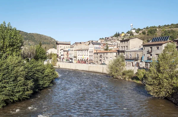 Rivière Andorre Vieille Avec Les Montagnes Des Pyrénées Arrière Plan — Photo