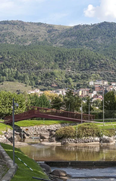 Rio Andorra Rio Andorra Velha Com Montanhas Dos Pirenéus Fundo — Fotografia de Stock