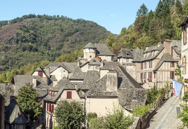 Calles Conques Las Montañas Del Sur Francia Día Soleado —  Fotos de Stock