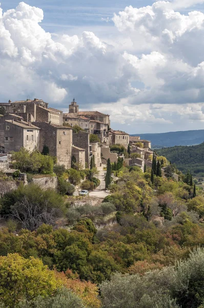 Vesnice Gordes Francii Zamračený Den — Stock fotografie