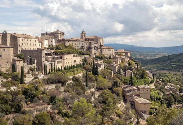 Bulutlu Bir Günde Fransa Gordes Köyü — Stok fotoğraf