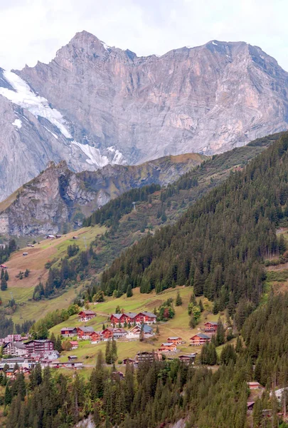 Montañas Murren Suiza Día Nublado — Foto de Stock