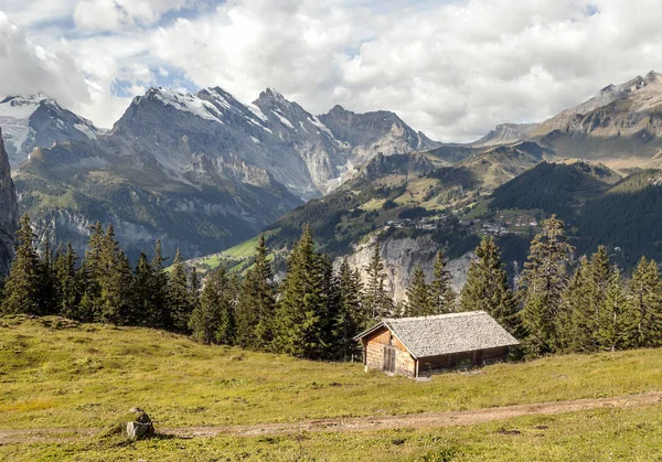 Montañas Murren Suiza Día Nublado —  Fotos de Stock