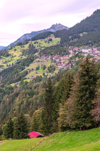 Murrenské Hory Švýcarsku Zamračený Den — Stock fotografie
