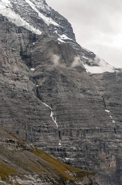 Murren Bergen Zwitserland Een Bewolkte Dag — Stockfoto