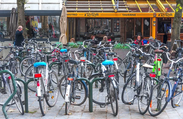 Bruges Flanders Belçika Eylül 2014 Bulutlu Bir Günde Onun Ortaçağ — Stok fotoğraf