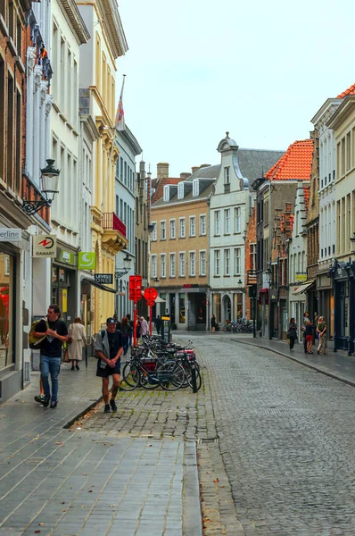 Bruges Flanders Belçika Eylül 2014 Bulutlu Bir Günde Onun Ortaçağ — Stok fotoğraf