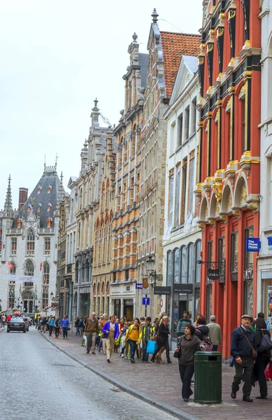 Bruges Flanders Bélgica Setembro 2014 Ruas Bruges Bélgica Com Suas — Fotografia de Stock