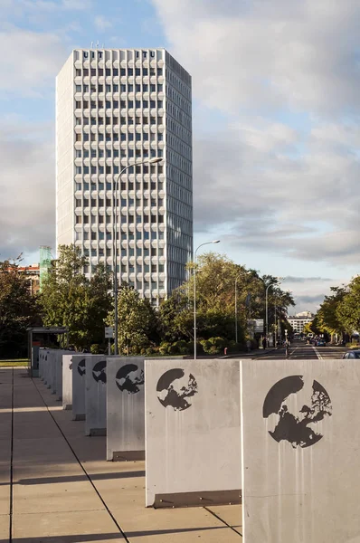 Geneva Suíça Setembro 2014 Rua Cidade Genebra Suíça Dia Nublado — Fotografia de Stock