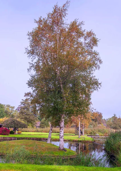 Canal Eau Hollande Par Temps Nuageux — Photo