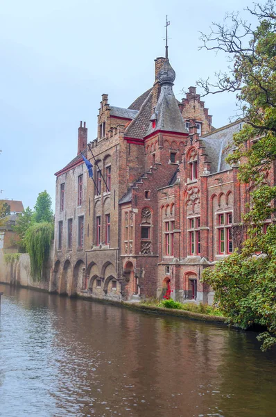 Strade Bruges Belgio Con Sue Facciate Stile Medievale Una Giornata — Foto Stock