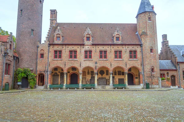 Bruges Flanders Belçika Eylül 2014 Bulutlu Bir Günde Onun Ortaçağ — Stok fotoğraf