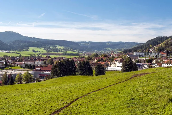 Venkovská Vesnice Alsasku Severní Francii Slunečného Dne — Stock fotografie