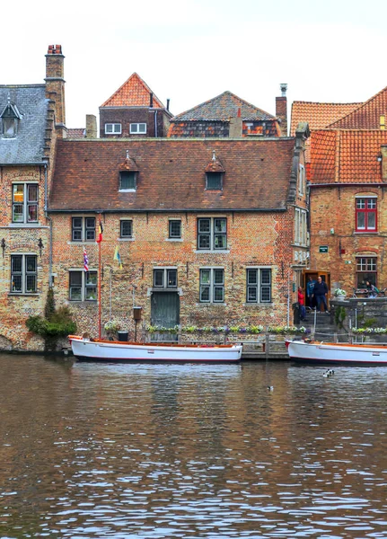 Bruges Flanders Belgio Settembre 2014 Strade Bruges Belgio Con Sue — Foto Stock