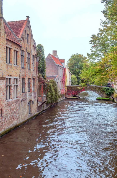 Strade Bruges Belgio Con Sue Facciate Stile Medievale Una Giornata — Foto Stock