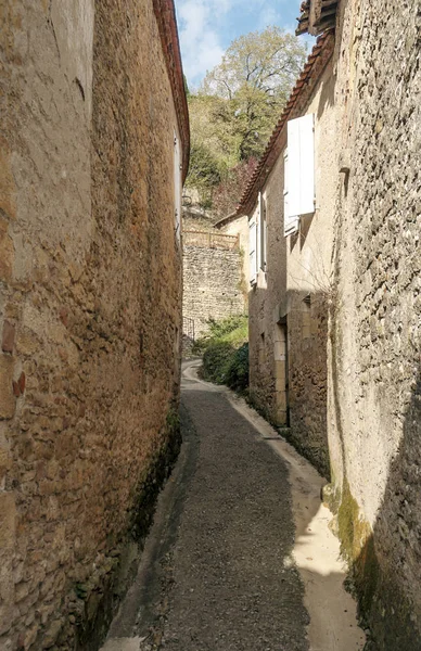 Aldeia Medieval Aquitânia Com Suas Casas Pedra Sul França Dia — Fotografia de Stock