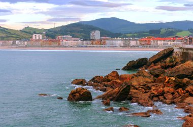 San Sebastian kıyıları İspanya 'nın kuzeyinde Cantabrian Denizi' nde