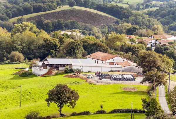 Villaggio Rurale Ainhoa Nel Sud Della Francia Una Giornata Nuvolosa — Foto Stock