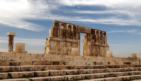 Restos Arqueológicos Romanos Ammán Capital Jordania Día Nublado — Foto de Stock