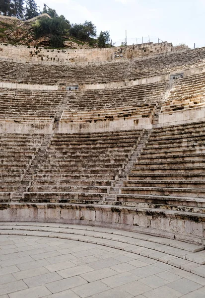 Restos Arqueológicos Romanos Ammán Capital Jordania Día Nublado —  Fotos de Stock