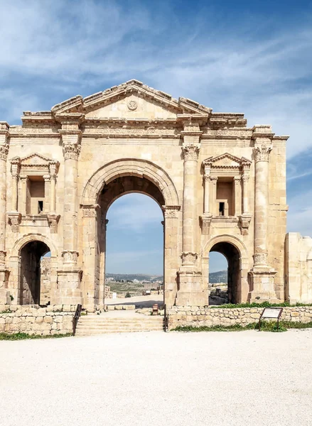 Restos Arqueológicos Romanos Jerash Jordânia Dia Ensolarado — Fotografia de Stock