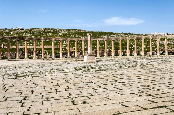 Restes Archéologiques Romains Jerash Jordanie Par Une Journée Ensoleillée — Photo