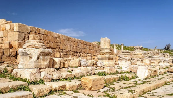 Romeinse Archeologische Overblijfselen Jerash Jordanië Een Zonnige Dag — Stockfoto
