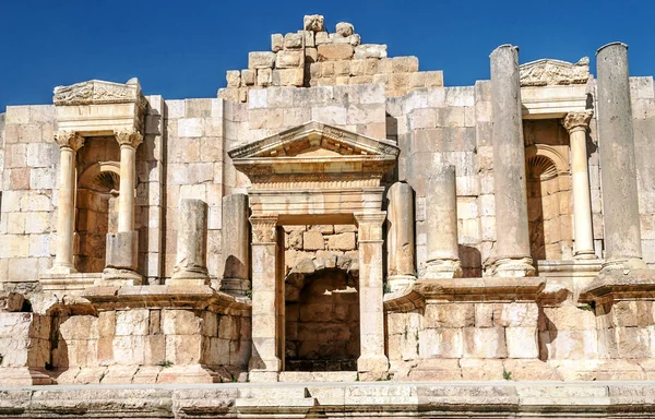 Restes Archéologiques Romains Jerash Jordanie Par Une Journée Ensoleillée — Photo