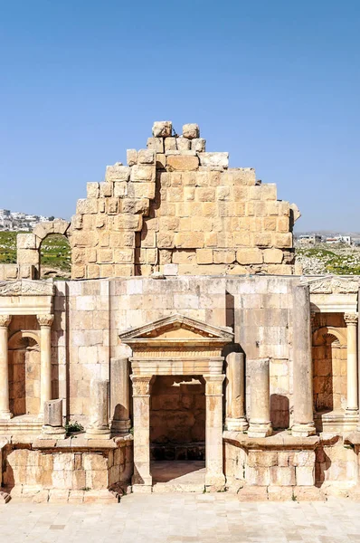 Restes Archéologiques Romains Jerash Jordanie Par Une Journée Ensoleillée — Photo