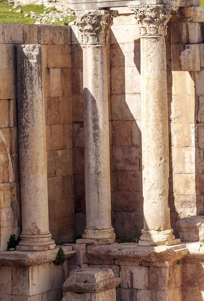 Restes Archéologiques Romains Jerash Jordanie Par Une Journée Ensoleillée — Photo