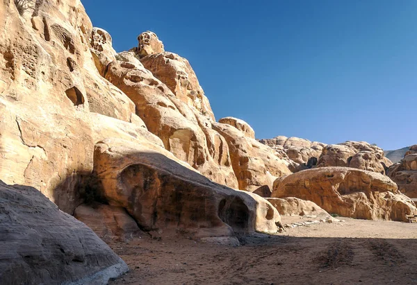 Ruínas Antiga Cidade Petra Jordânia Petra Importante Sítio Arqueológico Jordânia — Fotografia de Stock