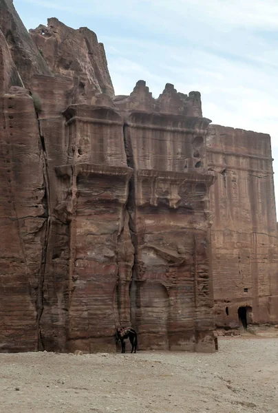 Ruinen Der Antiken Stadt Petra Jordanien Petra Ist Eine Bedeutende — Stockfoto