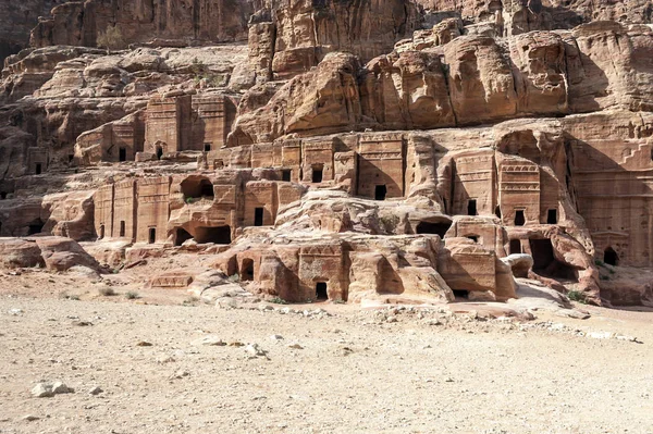 Ruinerna Den Antika Staden Petra Jordanien Petra Viktig Arkeologisk Plats — Stockfoto